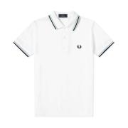 Fred Perry Original Twin Tipped Polo White Ice Navy White, Herr