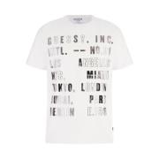 Guess Tryckt Logotyp T-shirt - Vit White, Herr