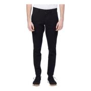 Hugo Boss Svarta Slim Fit Bomullsbyxor Black, Herr