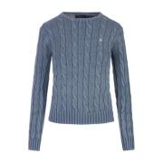 Ralph Lauren Blå Cable-Knit Sweater Blue, Dam