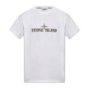 Stone Island T-shirt med logotyp White, Herr