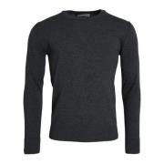 Dolce & Gabbana Mörkgrå Ull Crew Neck Sweater Gray, Herr