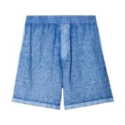 Burberry Denim Shorts med Logo Blue, Herr