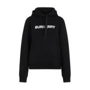 Burberry Svart Logotyp Hoodie Sweatshirt Black, Dam