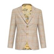 Etro Rutig Mönstrad Blazer Beige, Herr