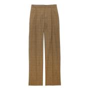 Ines De La Fressange Paris Hector Prince of Wales Trousers Beige, Dam