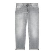 Dondup Löst Sittande Jeans med Juvelknapp Gray, Dam