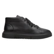 Estro Herr Svarta Läder High-Top Sneakers med Isolering Er00113684 Bla...