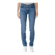 Levi's Mid-Rise Slim Straight Skinny Jeans Blue, Dam