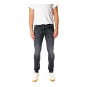 Replay Svarta Straight Fit Jeans Gray, Herr