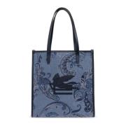 Etro Shopper väska Blue, Dam