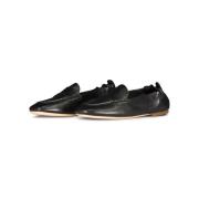 AGL Bekväma Läder Ballerina Loafers Black, Dam