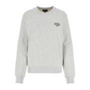 A.p.c. Ljusgrå Stretch Bomulls Sweatshirt Gray, Dam