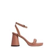 Malababa Flätad högklackad sandal Brown, Dam