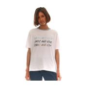 D.Exterior Smile och Love Print T-shirt White, Dam