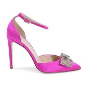 Dee Ocleppo Kristall Båge Satin Pump Pink, Dam