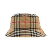 Burberry Vintage Check Bucket Hat Beige Multicolor, Herr