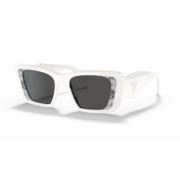 Prada Vit/Havana Svart Cat-Eye Solglasögon White, Unisex