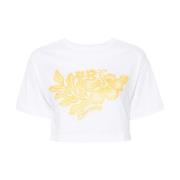 Ermanno Scervino Avslappnad Bomull T-shirt för Män White, Dam