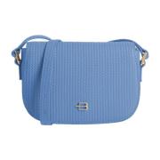 Baldinini Vävt Mönster Läder Crossbody Väska Blue, Dam