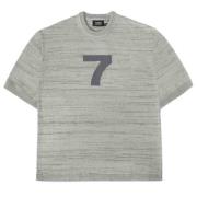 7 Days Active Skinande Stickad Tee Gray, Herr