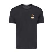 Dolce & Gabbana Svart T-shirt med Gyllene Detaljer Black, Herr