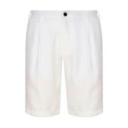 Eleventy Bermuda Linne Shorts White, Herr