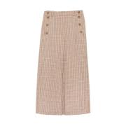 Ines De La Fressange Paris Beige rutig Yona kjol Beige, Dam