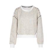 Liu Jo Ivory Chic Fringed Sweater Beige, Dam
