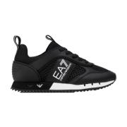 Emporio Armani EA7 Svarta Avslappnade Syntetiska Sneakers Black, Herr