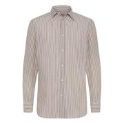 Boggi Milano Regular Fit Randig Tencel Linneskjorta Multicolor, Herr