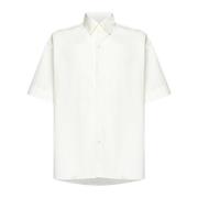 Studio Nicholson Vit Poplin Skjorta med Spetskrage White, Herr