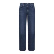 Agolde Klassiska High-Waist Denim Jeans Blue, Dam