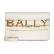 Bally Stilig Logo Crossbody Väska Beige, Dam