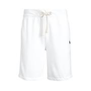Ralph Lauren Mjuka Bomullsblandade Fleece Shorts White, Herr