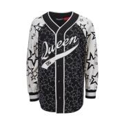 Dolce & Gabbana Knappad Sweatshirt 'D&G Queen' Black, Dam