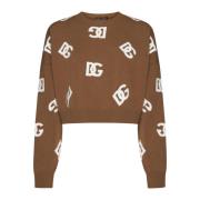 Dolce & Gabbana Monogram Ull Jumper Sweaters Brown, Dam
