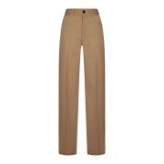 Jil Sander Beige Ull Straight-Leg Byxor Beige, Dam