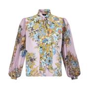 Etro Silke Rosa Blommönstrad Skjorta Multicolor, Dam
