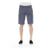 Baldinini Cargo Bomullsshorts med Logodetalj Blue, Herr