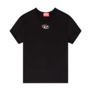 Diesel Svart T-shirt med Oval D-logotyp Black, Dam