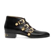 Gucci Svarta Läder Ankelboots Black, Herr