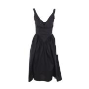 Vivienne Westwood Svart ärmlös bomullspoplin klänning Black, Dam