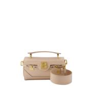 Balmain Krokopräglad Läder Crossbody-väska Beige Beige, Dam