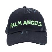 Palm Angels Bomullshatt med styv skärm Black, Herr