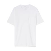 Aspesi Vit Crew Neck T-shirt med Ficka White, Herr