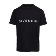Givenchy Svart Crewneck T-shirt med Bokstavstryck Black, Herr