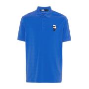 Karl Lagerfeld Blå Polo Tröja Jersey Logo Blue, Herr
