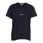 Stella McCartney Svart T-shirt med handgjord text Black, Dam