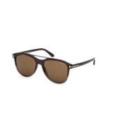 Tom Ford Stiliga färgade Havana solglasögon med Roviex Brown, Unisex